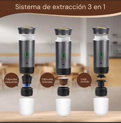 Sistema de extracción para cápsulas pequeñas, grandes y café molido