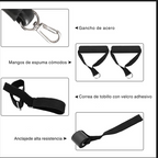 Mosquetones, asas acolchadas, correa de tobillo y anclaje de puerta