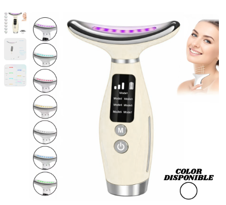 Masajeador facial recargable HY69 con cabezal curvo e iluminación LED