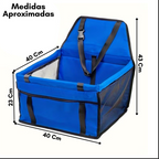 Asiento para mascotas con medidas aproximadas de referencia