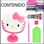 Contenido del kit para decorar el espejo con pedrería