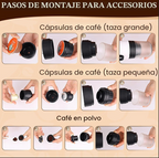 Pasos de montaje de los adaptadores para cápsulas y café molido