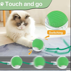 Gato interactuando con la pelota rodante automática