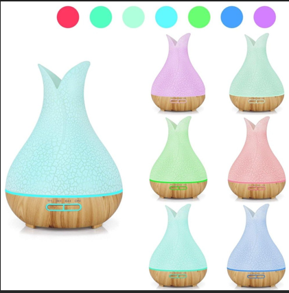 Referencias de iluminación de colores del difusor de aromas