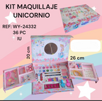 Kit de maquillaje Unicornio referencia WY-24332 con compartimentos laterales