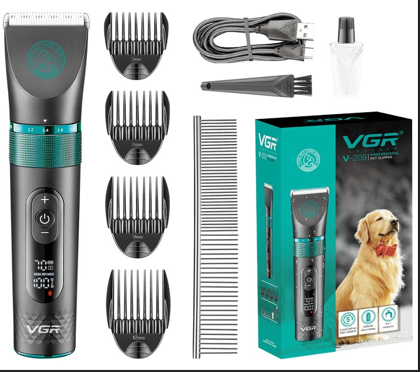 Máquina peluquera VGR V-209 con peines guía y accesorios
