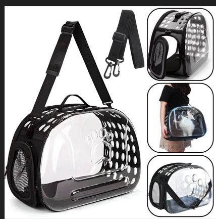 Bolso transportador para mascotas con asa y correa de hombro