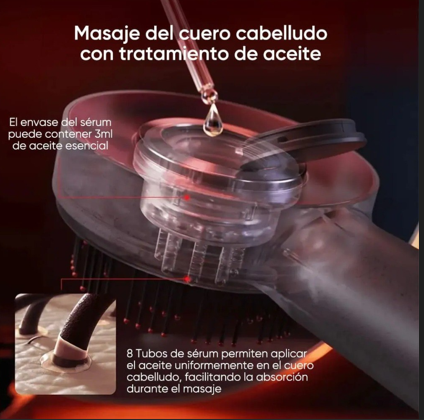 Compartimento para aplicar aceite o sérum durante el masaje capilar