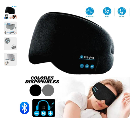 Antifaz para dormir con auriculares Bluetooth, con colores negro y gris disponibles