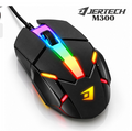 Mouse gamer negro JERTECH M300 con cable USB e iluminación multicolor