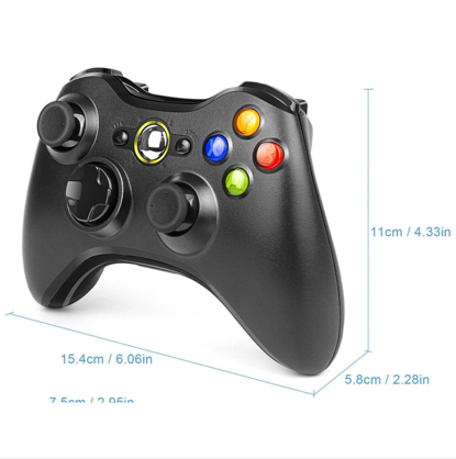 Control genérico para Xbox 360 con medidas de referencia