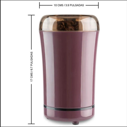 Imagen de referencia del molino de café con medidas
