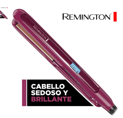 Plancha de cabello Remington de color vino con pantalla digital